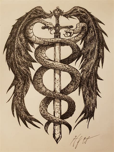 staff of hermes tattoo|caduceus tattoo designs.